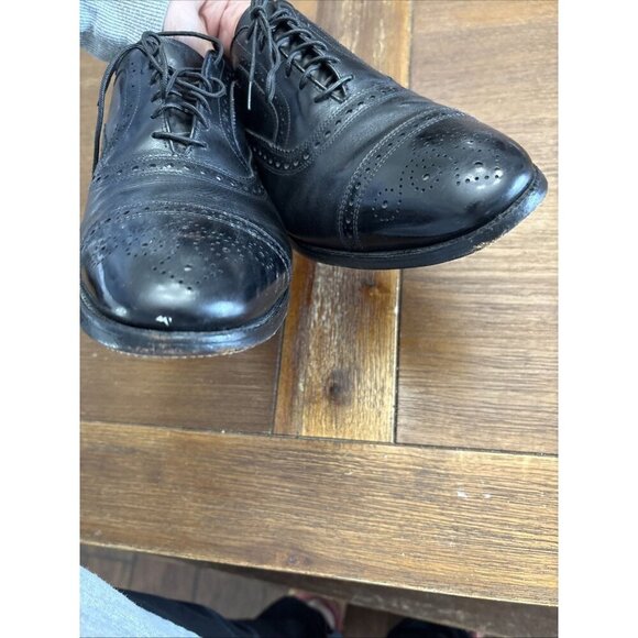 Mens 10.5 B Allen Edmonds Strand Cap-Toe Black Oxford Dress Shoe display picture 2